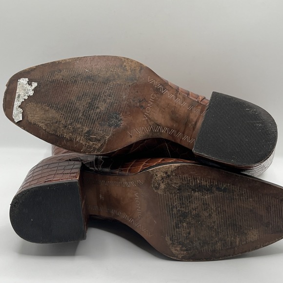 Vionic Women's Vienna Harper Croc Zipper Ankle Heeled Boot- Brown Sz 8 - Picture 10 of 12